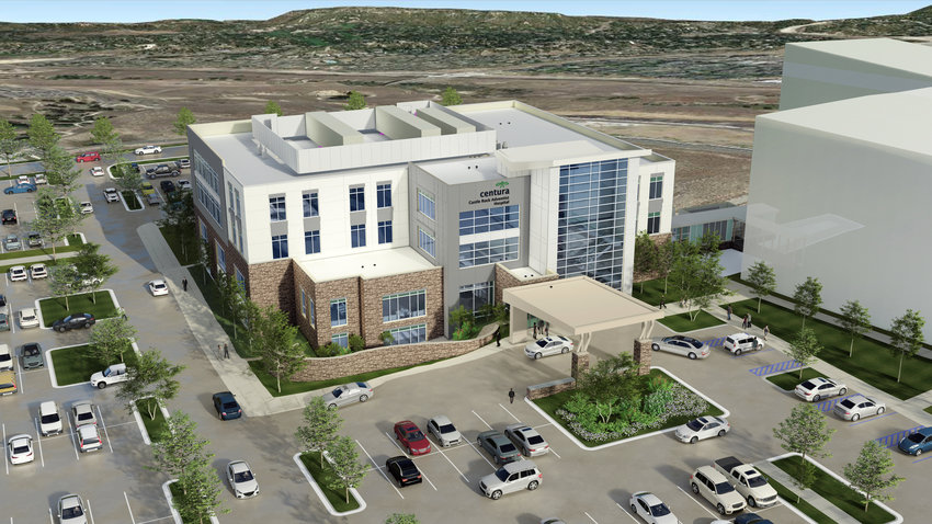 A rendering shows the plan for Castle Rock Adventist Hospital's newest medical office building, which will house a surgery center with operating and procedure rooms, an orthopedic center with physical therapy and chemotherapy and radiation services for oncology patients.